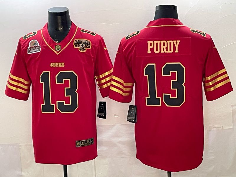 Men San Francisco 49ers #13 Purdy Red gold 2026 Nike Limited NFL Jersey style 114->san francisco 49ers->NFL Jersey
